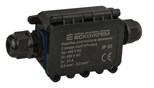Коробка распределительная герметичная, 2 ввода, IP68, UProbox - фото 163360