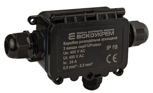 Коробка распределительная герметичная, 3 ввода, IP68, UProbox - фото 163361