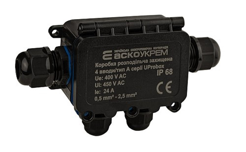 Коробка распределительная герметичная, 4 ввода тип А, IP68, UProbox - фото 163362