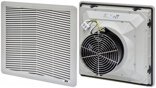 Фильтрующий вентилятор 315м куб/ч, 325x325x164мм, 230VAC, IP54, RAL7035, EF-325-315-230V - фото 163509