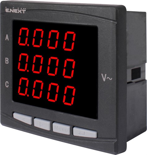 Цифровой вольтметр врезной 96х96мм, АС 230В, 0-450В, e.meter.pro.96.v.led - фото 164560