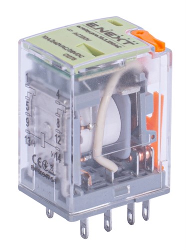Реле промежуточное 10А, 2 группы контактов, катушка 230В АC, e.relay.pro.10.2.230AC - фото 164882