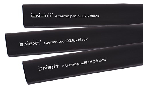 Термоусадочная трубка с клеевым слоем 19,1/6,3, 1м, черная, e.termo.pro.19,1.6,3.black - фото 166301