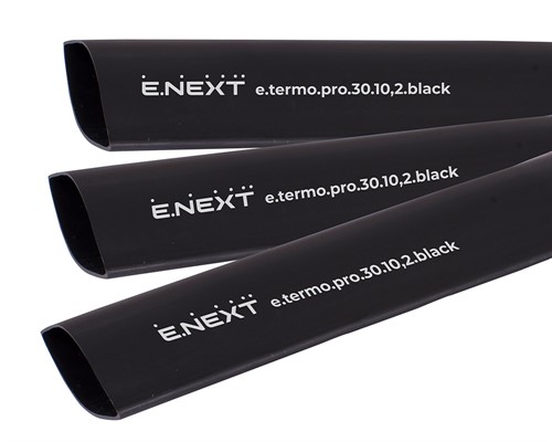 Термоусадочная трубка с клеевым слоем 30/10,2, 1м, черная, e.termo.pro.30.10,2.black - фото 166303