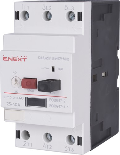 Автомат для защиты двигателя 40А, e.mp.pro.40 Enext p004022 - фото 166961