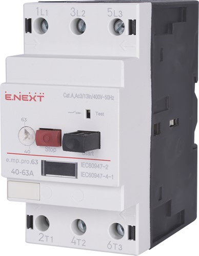 Автомат для защиты двигателя 63А, e.mp.pro.63 Enext p004010 - фото 167307