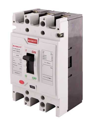 Силовой автоматический выключатель 40 А, 3-фазный, e.industrial.ukm.100Sm.40 Enext - фото 168774