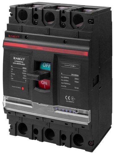 Силовой автомат с электронным расцепителем 800 А, 3-фазный, e.industrial.ukm.800Rе.800 Enext - фото 169138