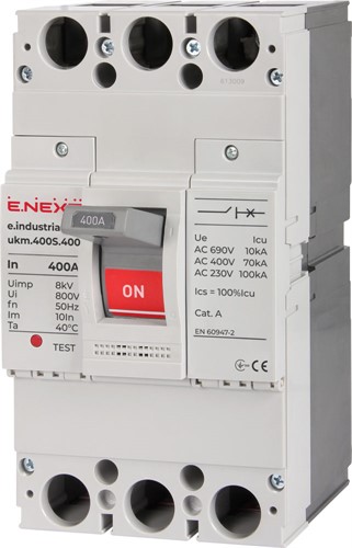 Силовой автомат 400 А, трехфазный, 70кА, e.industrial.ukm.400S.400 Enext i0010010 - фото 169752