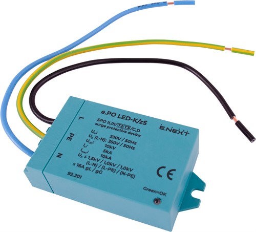 УЗИП PO LED-K/zS класс II+III, 1 полюс + N-PE, для LED освещения - фото 170358