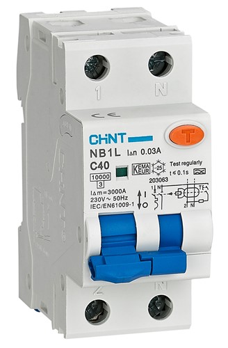 Дифавтомат C16A, 30mA, 1P+N, тип А, 6kA, NB1L-40 - фото 170646