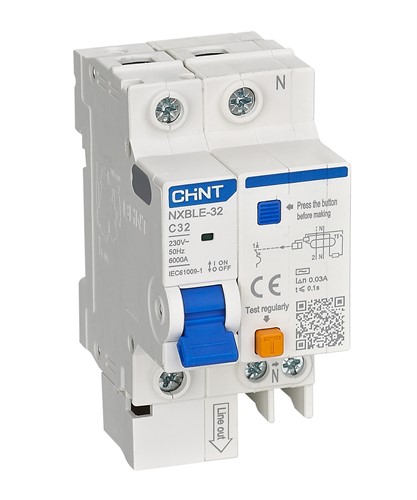 Дифавтомат C20A, 30mA, 1P+N, тип АС, 6kA, NXBLE-32 - фото 170656