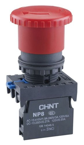 Кнопка "Грибок" d40mm с фиксацией NP8-01ZS/14 красная 1NC IP65 - фото 171072