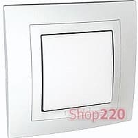 Кнопка, 2 модуля, белый, Unica MGU3.206.18 Schneider - фото 11529