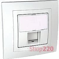 Розетка компьютерная RJ45, 2 модуля, белый, Unicа MGU3.411.18 Schneider - фото 11537