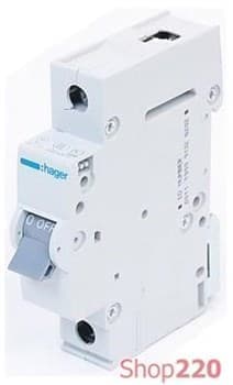 Автоматический выключатель 4 А, С, 1-фазный, MC104A Hager - фото 13697