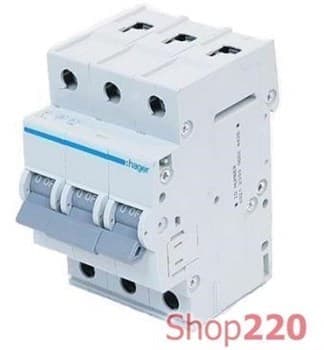 Трехфазный автоматический выключатель 32 А, уставка С, MC332A Hager - фото 13759