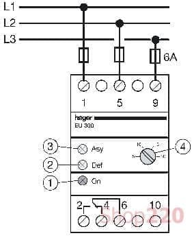Реле контроля фаз, EU300 Hager - фото 31327