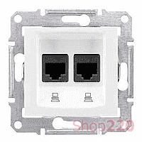 Компьютерная розетка двойная RJ 45 кат 5е, белый, Sedna SDN4400121 Schneider - фото 31338