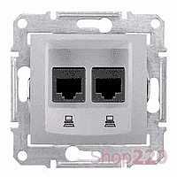 Розетка двойная RJ 45 кат 6, экран, STP, алюминий, Sedna SDN5000160 Schneider - фото 31496