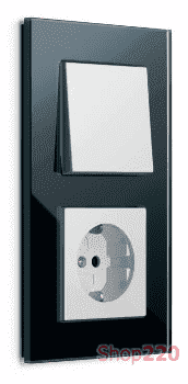 Выключатель черное стекло, Gira Esprit - фото 31843