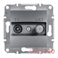 Розетка ТВ-SAT проходная 8 дБ, сталь, EPH3400362 Asfora Schneider - фото 33912
