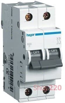 Автоматический выключатель 6 А, 1 фаза + нейтраль, В, 6 kA MB506A Hager - фото 34274