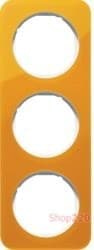 Рамка 3 поста, оранжевый прозрачный/полярная белизна, акрил, R.1 Berker - фото 34650