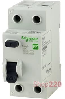 УЗО 40 А, 300 мА, 2 полюса EZ9R64240 Schneider Easy9 - фото 34700