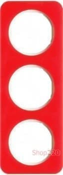 Рамка 3 поста, красный прозрачный/полярная белизна, акрил, R.1 Berker - фото 34734