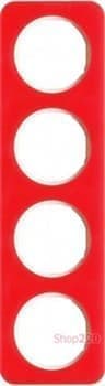 Рамка 4 поста, красный прозрачный/полярная белизна, акрил, R.1 Berker - фото 34735