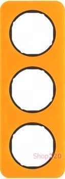Рамка 3 поста, оранжевый прозрачный/черный, акрил, R.1 Berker - фото 34739