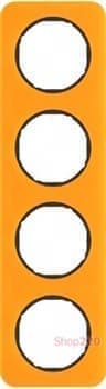 Рамка 4 поста, оранжевый прозрачный/черный, акрил, R.1 Berker - фото 34740