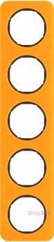 Рамка 5 постов, оранжевый прозрачный/черный, акрил, R.1 Berker - фото 34741