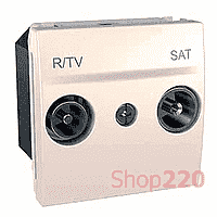 Розетка TV-FM-SAT, 2 модуля, слоновая кость, MGU3.455.25 Schneider Unica - фото 35369