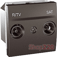 Мех. розетки TV-FM-SAT простой 10-2400МГц 2 м., графит, MGU3.454.12 Schneider Unica - фото 35441