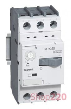 Автоматический выключатель для защиты двигателей 0,4 - 0,63 А, MPX3 32S 417303 Legrand - фото 38628