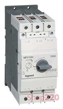Автоматический выключатель для защиты двигателей 80 - 100 А , MPX3 100Н 417379 Legrand - фото 38690
