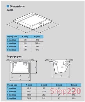 Выдвижной лючок для розеток в стол, 8 модулей, белый, 654004 Legrand - фото 41297