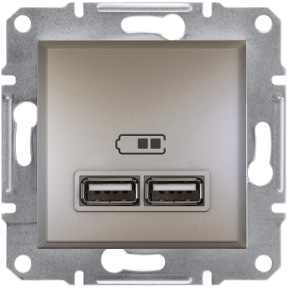 USB розетка, бронза, EPH2700269 Schneider Electric Asfora - фото 42542