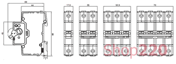 Автоматический выключатель 40А, 3 полюса, уставка B, ABB BMS413B40 - фото 42854