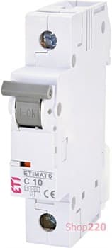 Автоматический выключатель 10А, 1 полюс, тип C, Eti 2141514 - фото 46574