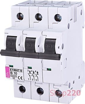 Автоматический выключатель 10А, 3 полюса, тип B, Eti 2125714 - фото 46718