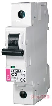 Автомат постоянного тока 2А, 1 полюс, тип C, Eti 2137708 - фото 46959