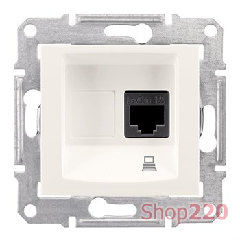 Компьютерная розетка RJ45, кремовый, SDN4300123 Schneider Sedna - фото 48475