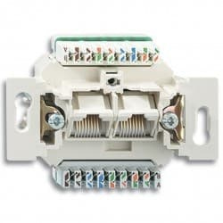 Розетка компьютерная RJ45 двойная (механизм), ABB 0220/12-507-101 Basic 55 - фото 48539