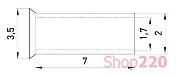 Неизолированный наконечник 1,5 кв.мм e.terminal.stand.en.1.5.7 Enext s4038004 - фото 50896