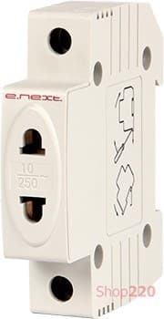 Розетка на din-рейку без заземления e.socket.stand.din Enext s004001 - фото 52913