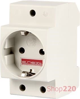 Розетка на din-рейку с заземлением e.socket.pro.din.tms Enext s004002 - фото 52917