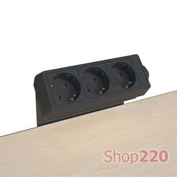 Блок розеток на стол 220В, черный, EcoDesk Kondator - фото 53929